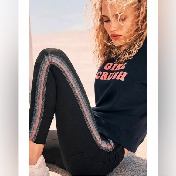 B60 Mother Jeans High Waisted Looker Ankle Fray in Guilty Glitter Racer Size 26 - Picture 2 of 12